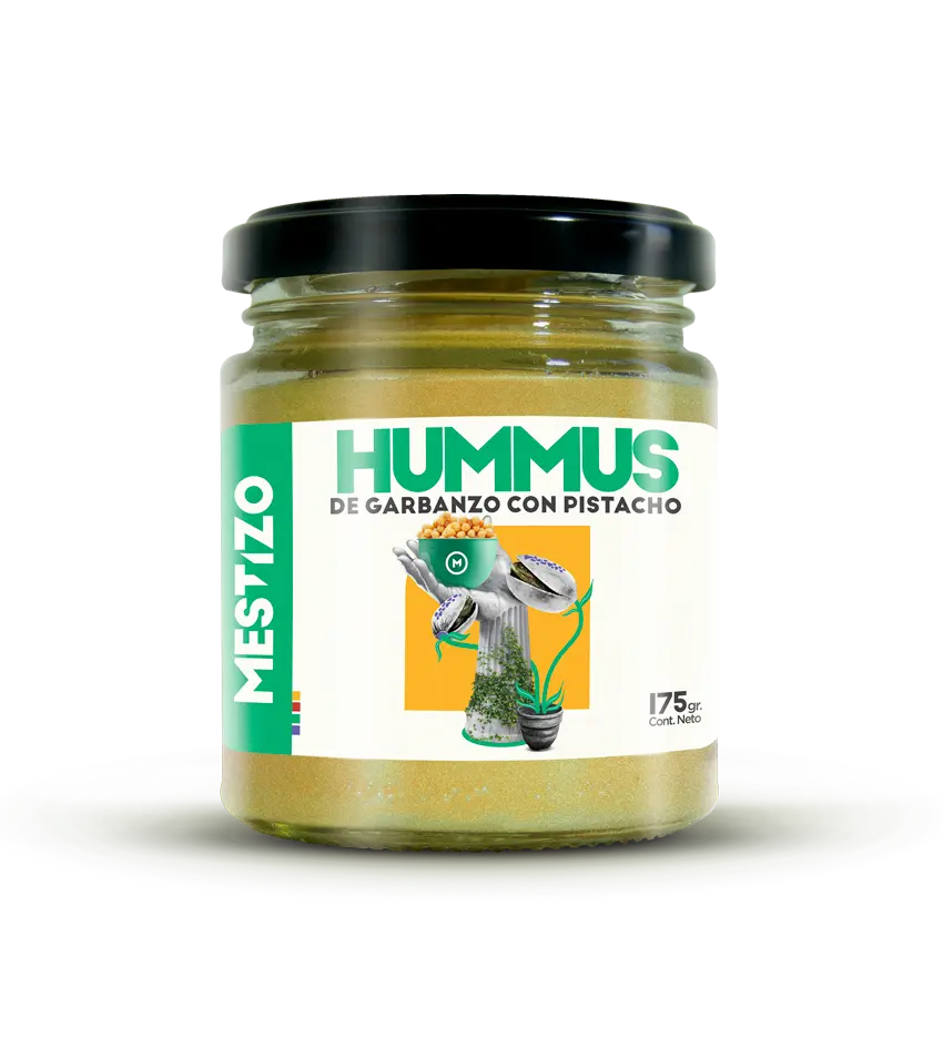 imagen de frasco de Hummus Mestizo sabor Pistacho